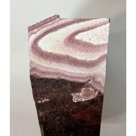 Large Banded Rhyolite Pink & Brown "Wonderstone" Book End 6" Tall - Picture 5 of 6